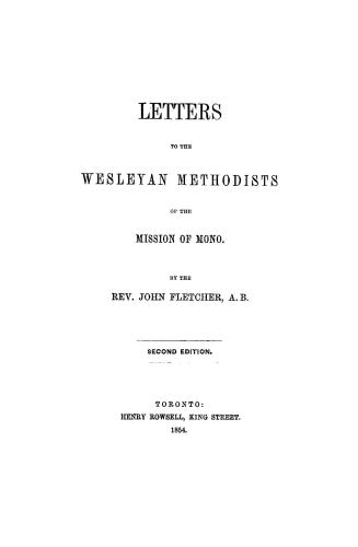 Letters to the Wesleyan Methodists of the mission of Mono