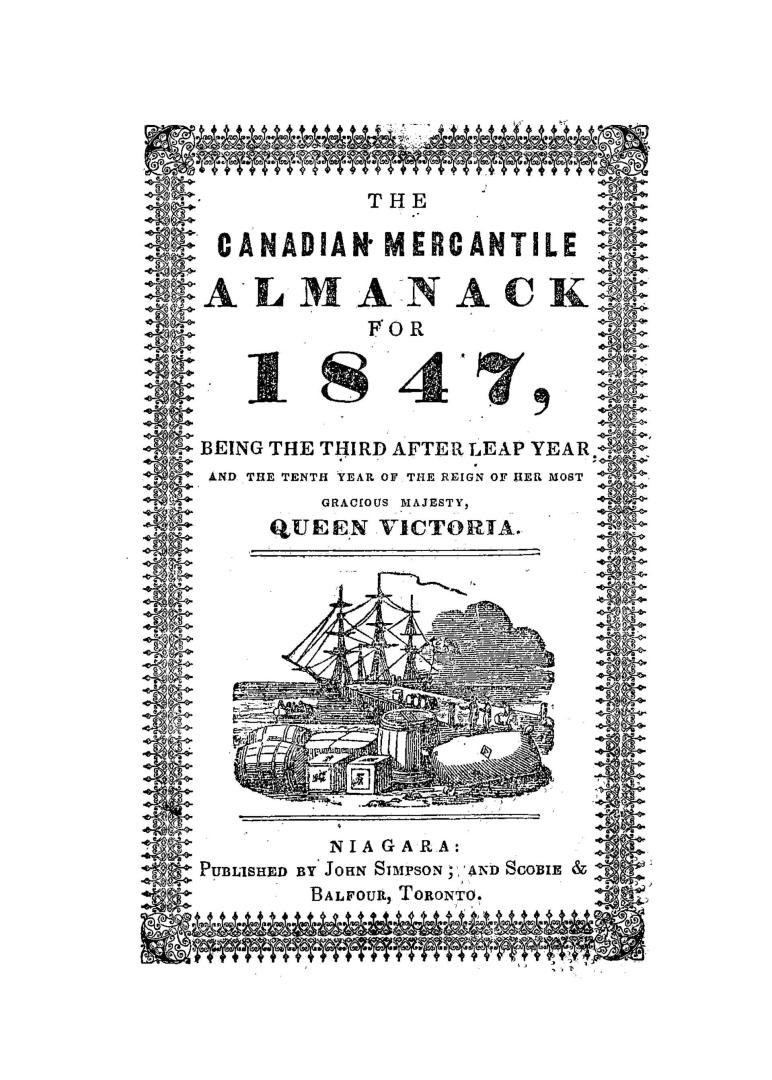 The Canadian mercantile almanack