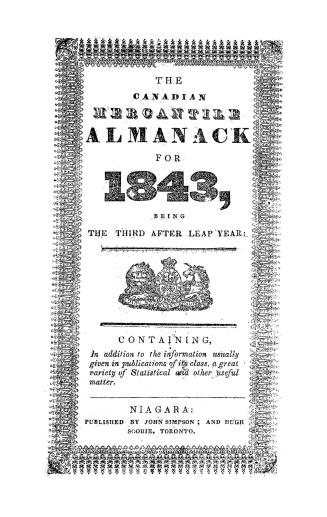 The Canadian mercantile almanack