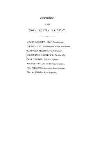 Report of the Chief Commissioner of Railways for the Province of Nova Scotia, for the year