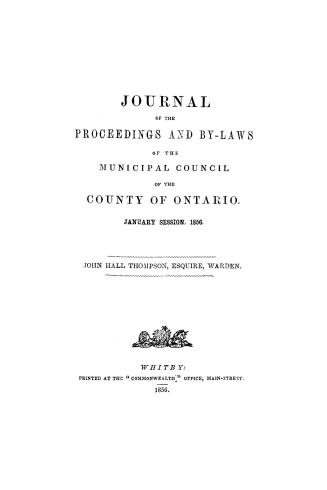 Journal of the proceedings and by-laws of the Municipal Council of the County of Ontario