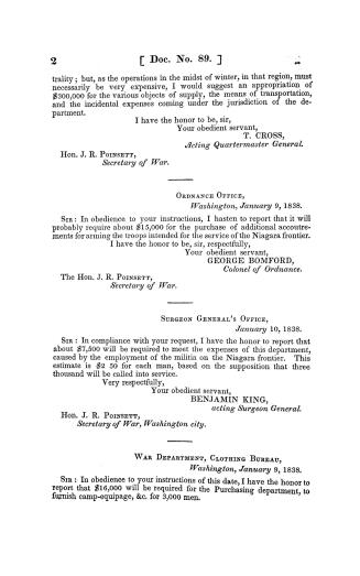 Northern frontier, defence, estimates, <to accompany bill H