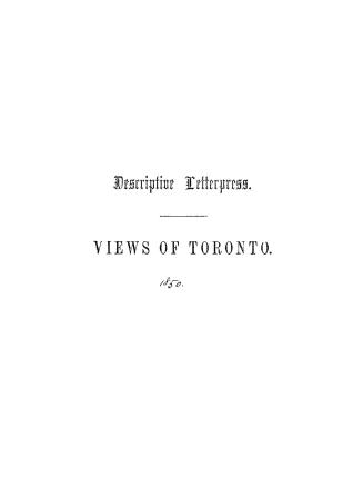 Descriptive letterpress, views of Toronto