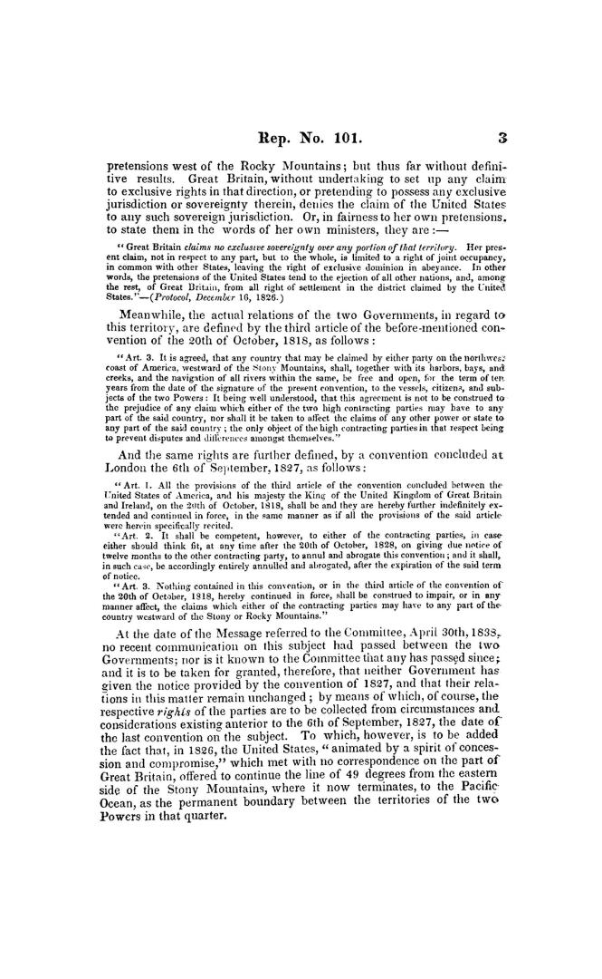 Territory of Oregon. (To accompany bill H.R. no.976) January 4, 1839. Read, and 10,000 extra copies ordered to be printed