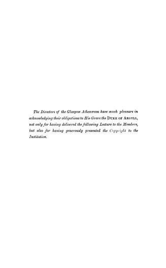 Geology, its past and present, being a lecture delivered to the members of the Glasgow Athenaéeum, January 13, 1859