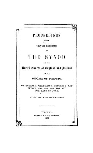 Proceedings of the Synod of the United Church of England & Ireland in the Diocese of Toronto held