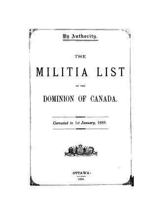 The militia list of the Dominion of Canada