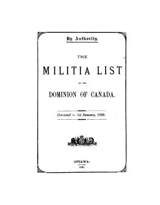 The militia list of the Dominion of Canada