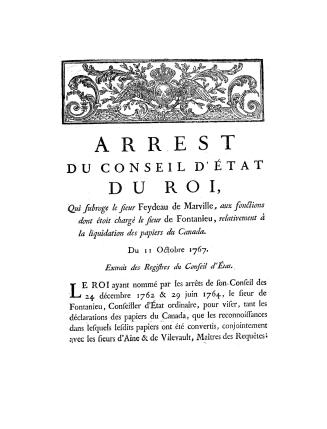 Arrest du Conseil d'état du roi,