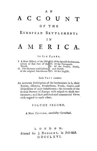 An account of the European settlements in America