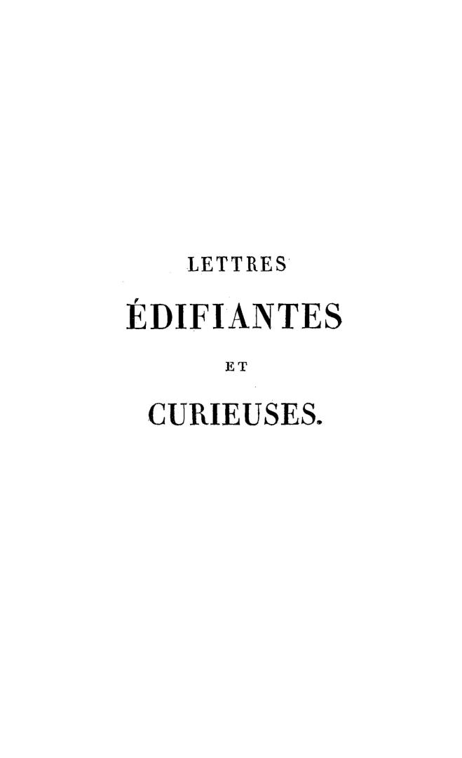 Lettres édifiantes et curieuses écrites des missions étrangères