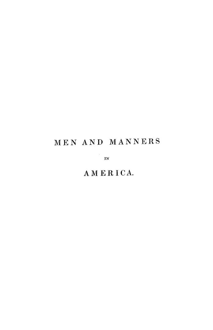 Men and manners in America