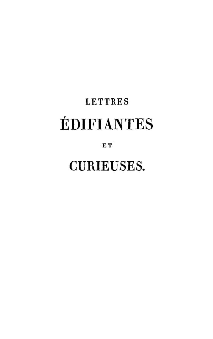 Lettres édifiantes et curieuses écrites des missions étrangères