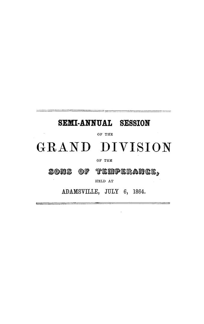 Proceedings of the Grand Division of the Sons of Temperance of Canada East