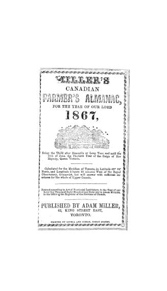 R. & A. Miller's Canadian farmer's almanac