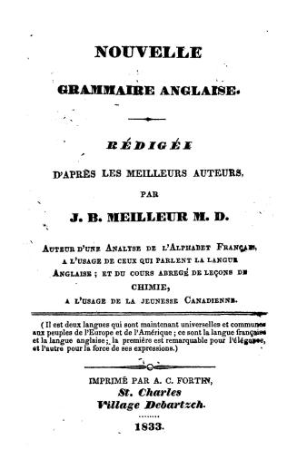 Nouvelle grammaire anglaise