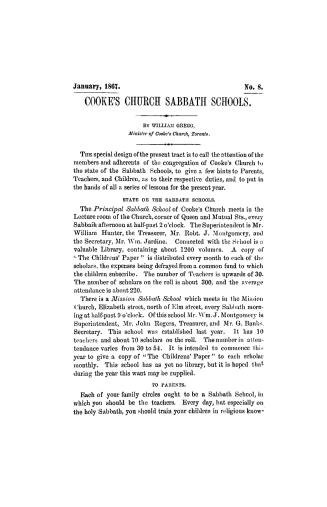 Cooke's Church sabbath schools