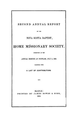 Annual report of the Nova Scotia Baptist Home Missionary Society