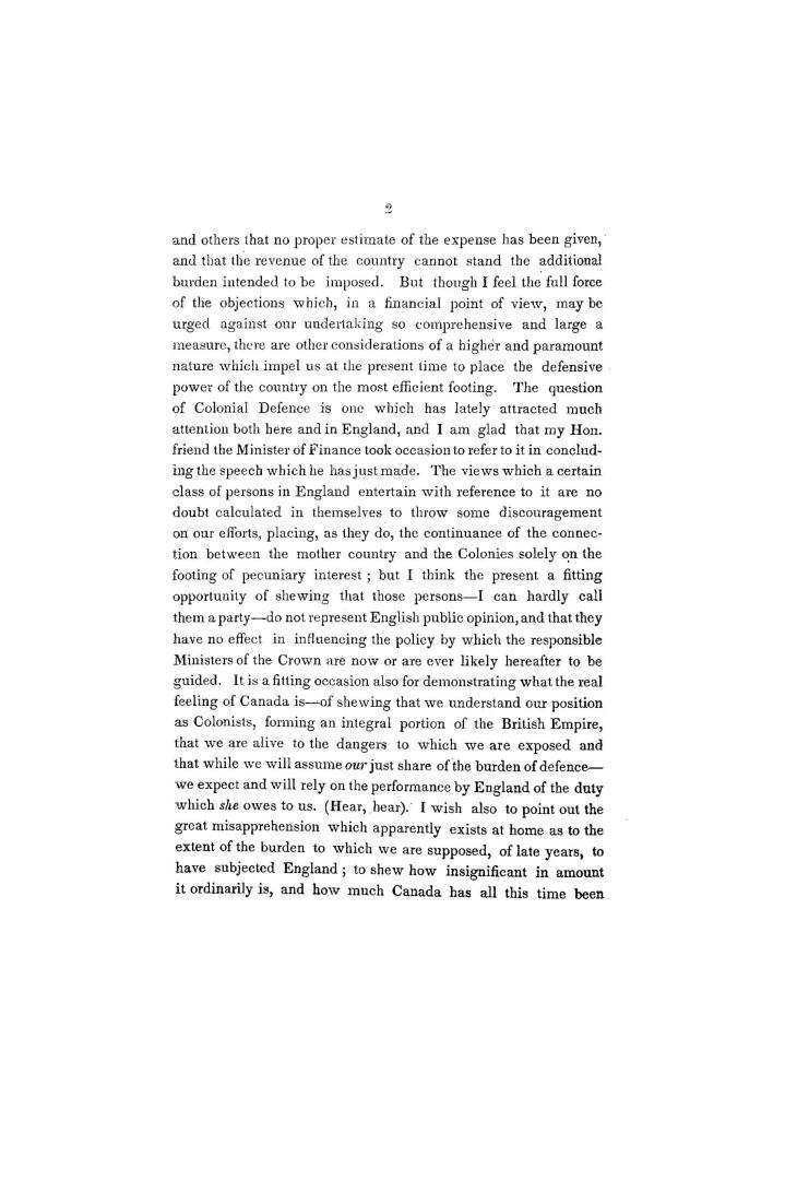 Speech of the Honorable John Rose, on the 2nd reading of the Militia Bill, --6th May, 1862