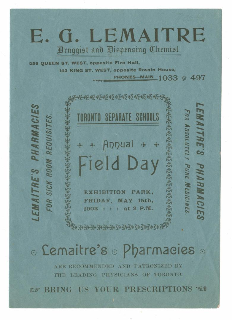 Toronto Separate Schools Annual Field Day