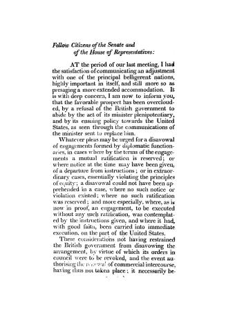 Message from the President of the United States to both Houses of Congress, at the commencement of the second session of the eleventh Congress. Novemb(...)