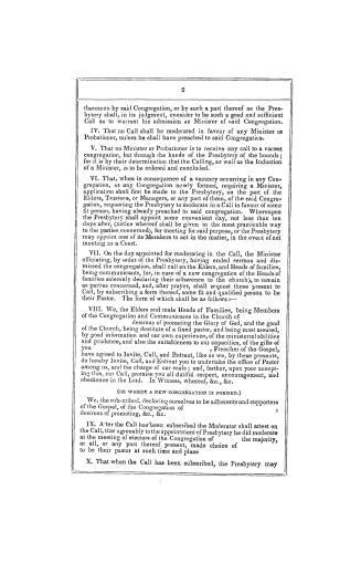 Draft of a form of process anent the calling and settling of ministers in congregations, &c