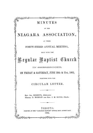 Minutes of the Niagara Association at their