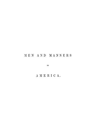 Men and manners in America