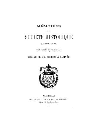 Mémoires de la Société historique de Montréal