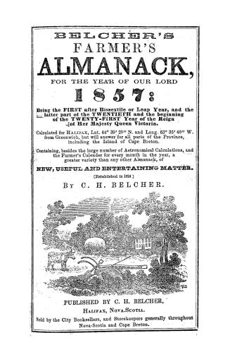 Belcher's farmer's almanack for the year of our Lord