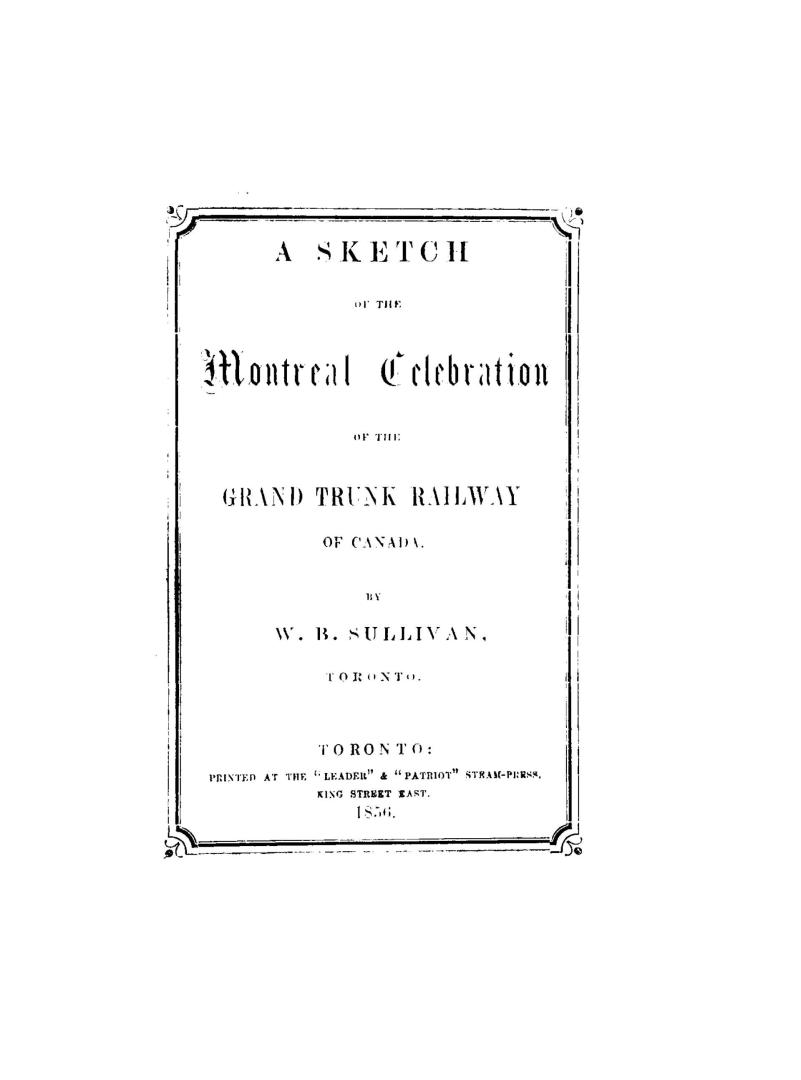 A sketch of the Montreal celebration of the Grand trunk railway of Canadaa