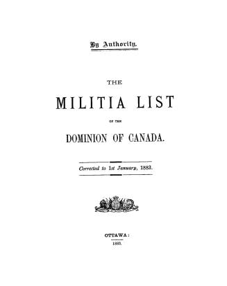 The militia list of the Dominion of Canada