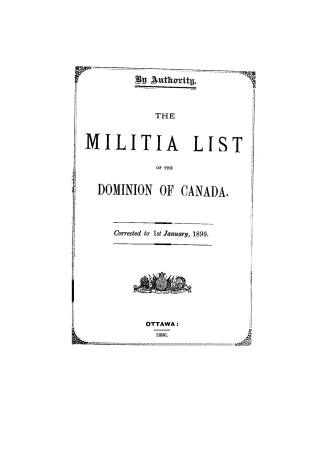 The militia list of the Dominion of Canada