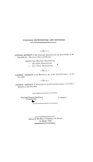 Colonial expenditure and revenues