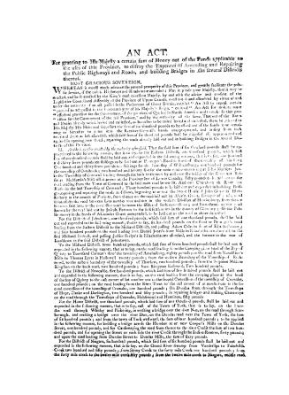 An act for granting to His Majesty a certain sum of money out of the funds applicable to the uses of this province, to defray the expences [sic] of am(...)