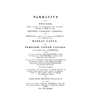 Narrative of a voyage with a party of emigrants, sent out from Sussex, in 1834, by the Petworth Emigration Committee to Montreal, thence up the river (...)