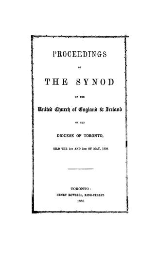 Proceedings of the Synod of the United Church of England & Ireland in the Diocese of Toronto held