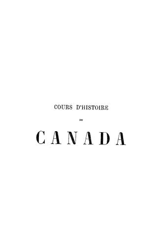 Cours d'histoire du Canada