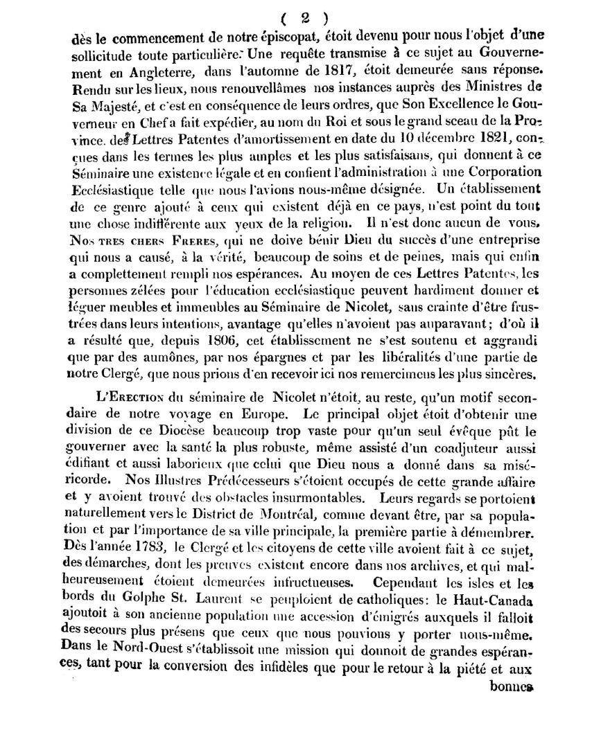 Mandement de Monseigneur l'Evêque de Québec