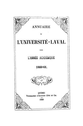 Annuaire de l'Université-Laval pour l'année académique