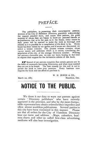 City of Hamilton annual alphabetical, general, miscellaneous and subscribers' classified business directory for the year...