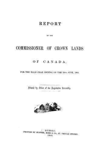 Report of the Commissioner of crown lands of Canada for the year