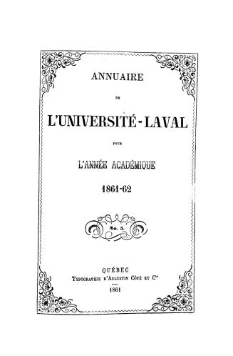 Annuaire de l'Université-Laval pour l'année académique