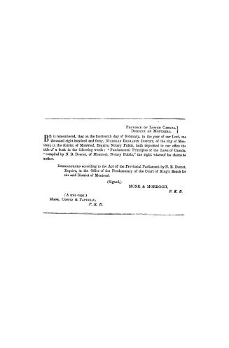 Fundamental principles of the laws of Canada, as they existed under the natives, as they were changed under the French kings, and as they were modifie(...)