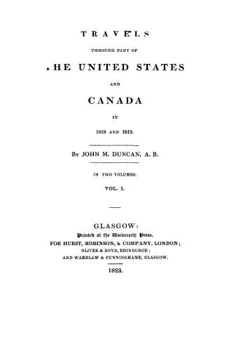 Travels through part of the United States and Canada in 1818 and 1819