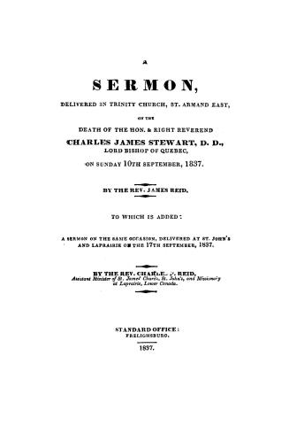 A sermon delivered in Trinity church, St