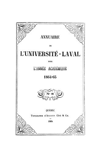 Annuaire de l'Université-Laval pour l'année académique