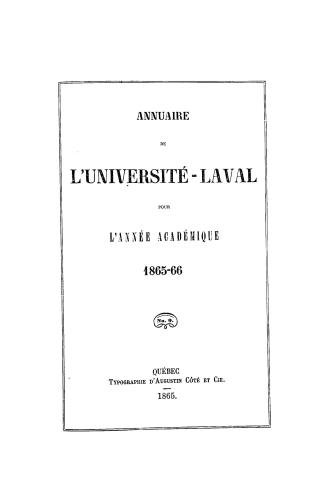 Annuaire de l'Université-Laval pour l'année académique