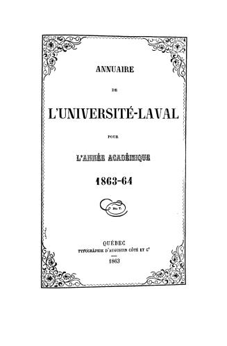 Annuaire de l'Université-Laval pour l'année académique