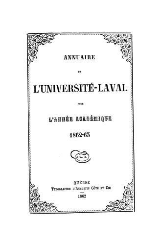 Annuaire de l'Université-Laval pour l'année académique